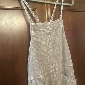 Easel brand Tie-Back Wide-Leg Jumpsuit in Taupe/ Light brown / Mushroom color